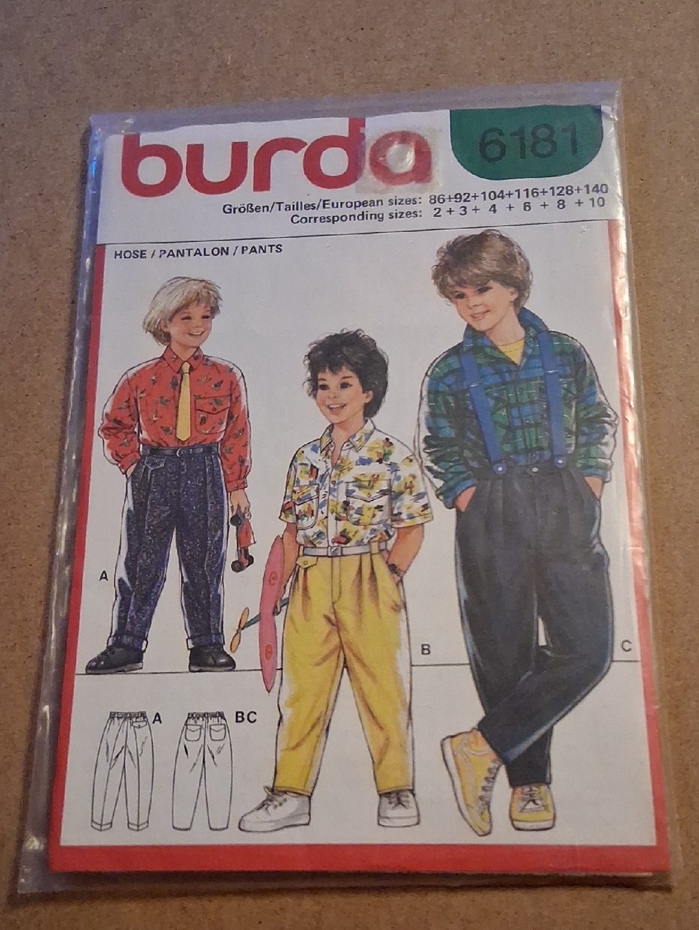 Burda 6181 Vintage Kids Pants Sewing Pattern - Multicolor